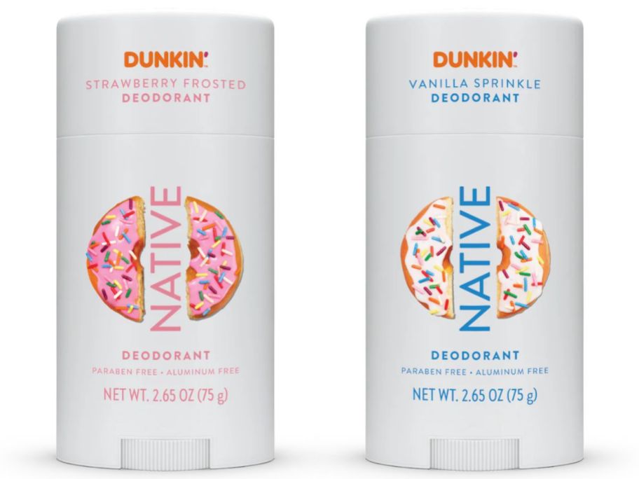 Native Regular Deodorant - Strawberry Frosted and vanilla sprinkle stock images