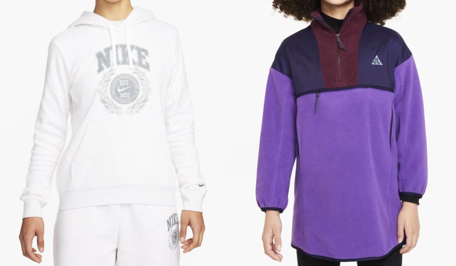 white and purple nike sweatshirts