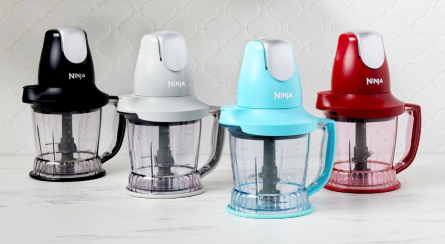 black, gray, blue and red ninja storm mixers 