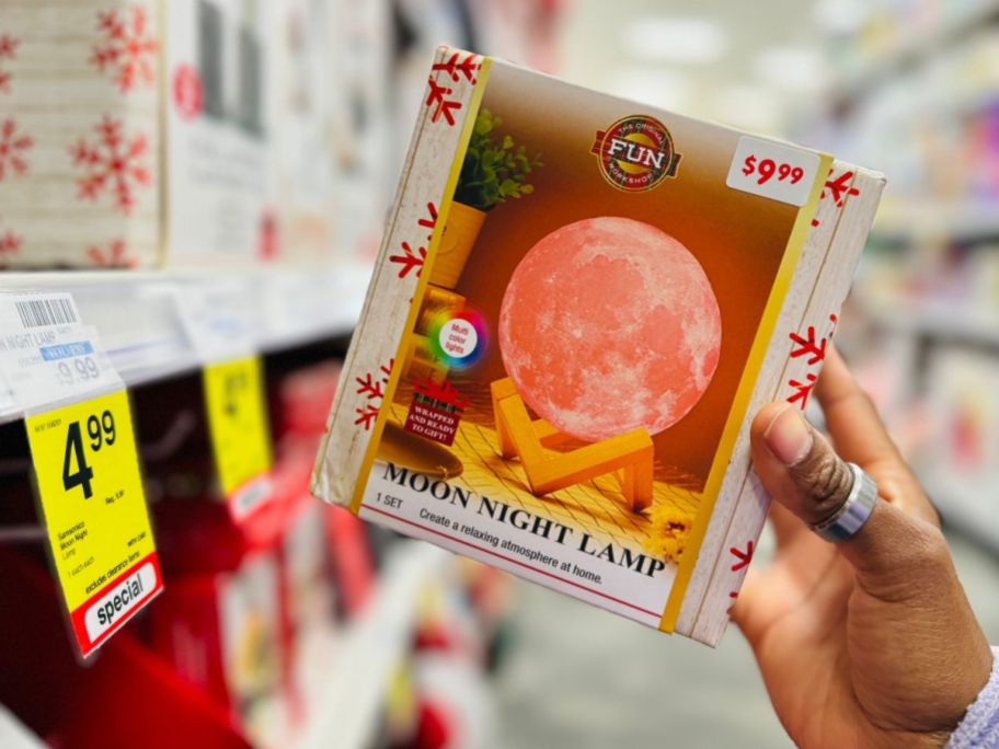 Moon Night Lamp box in hand in store