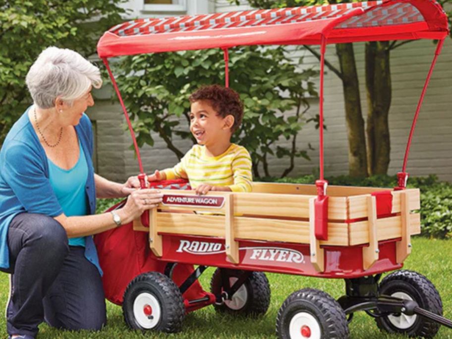 Radio Flyer Customized Wagon with a child inside