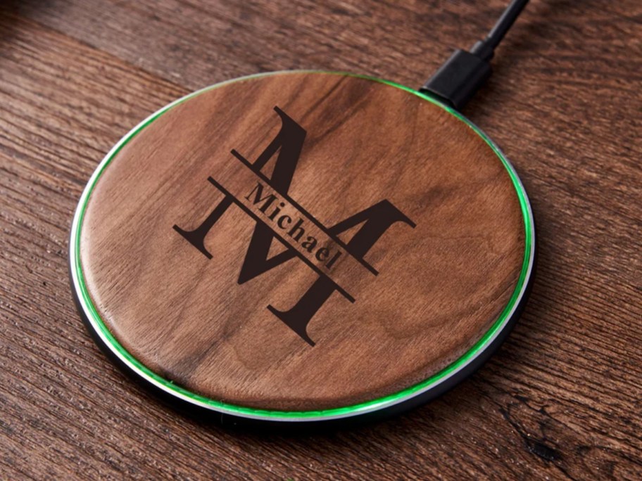 Personalized Wooden Wireless Charger