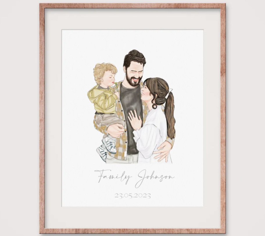 framed painting of a family