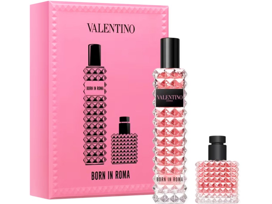 two bottles of Valentino Born in Roma Donna Perfume with gift box