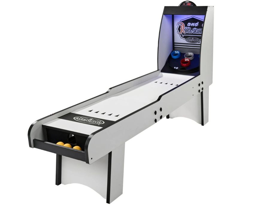 white and black skee-ball table