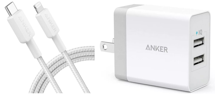 anker charging cable and wall plug 