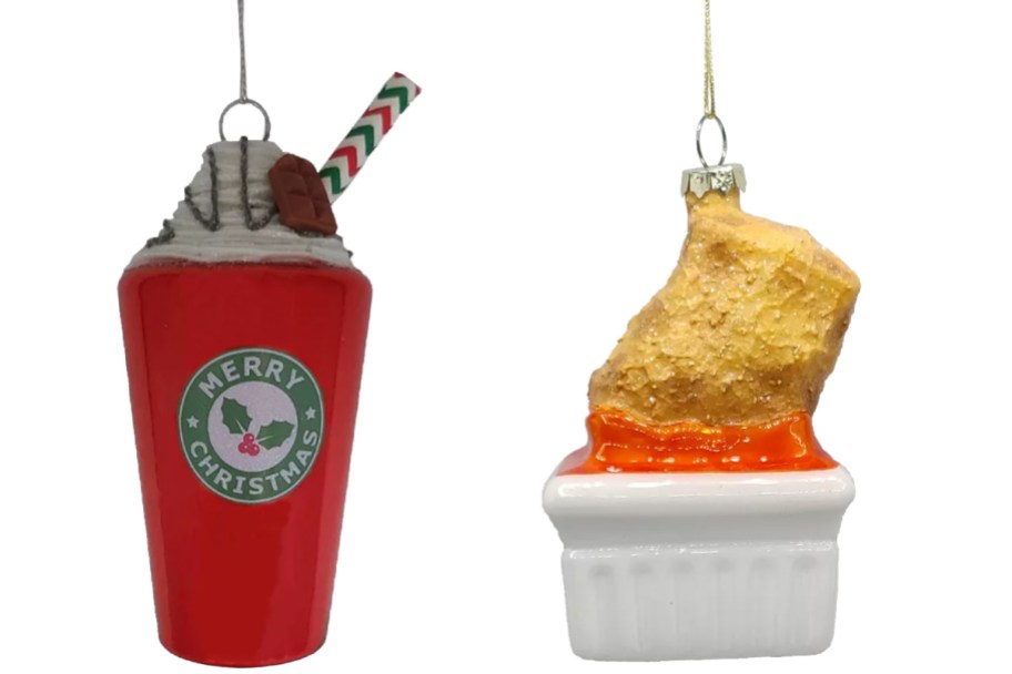 starbucks inspired and chicken nugget ornament