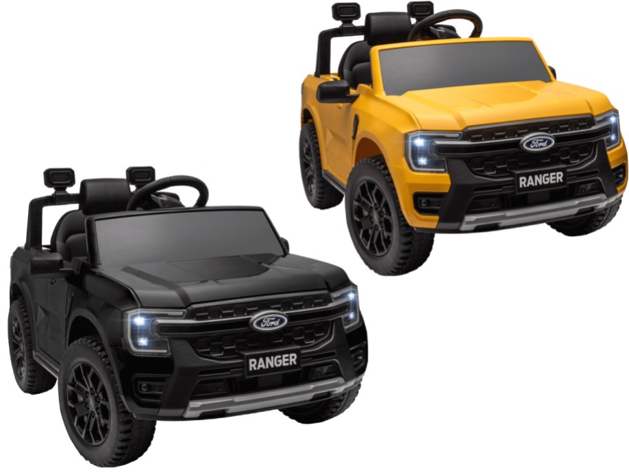 stock image of Ford Ranger Ride on Toy Cars in black and yellow