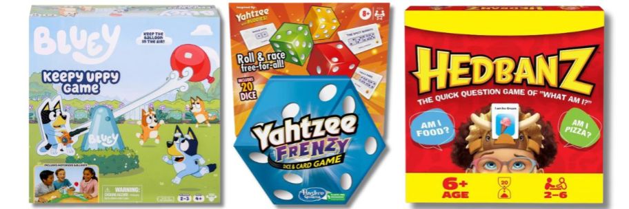 Board Games Bluey, Yahtzee, & HedBanz