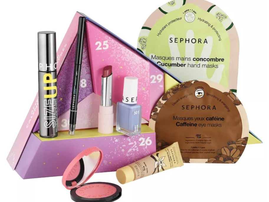 an after Christmas advent calendar with makeup, skincare, and beauty items from Sephora