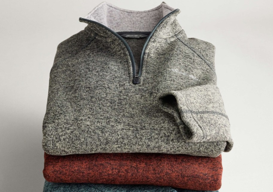 Eddie bauer sweaters stacked up