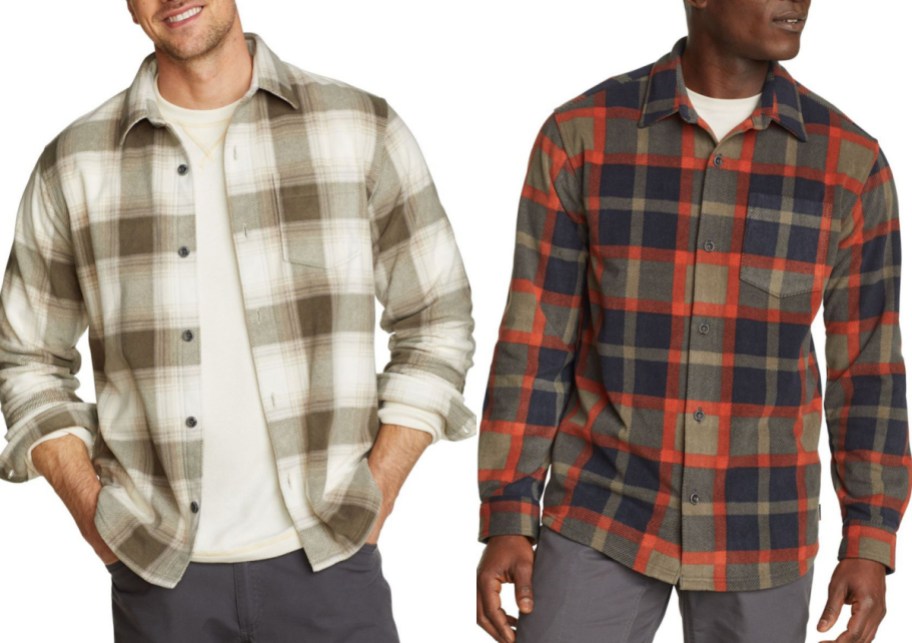 Eddie bauer fleece shirts in check pattern