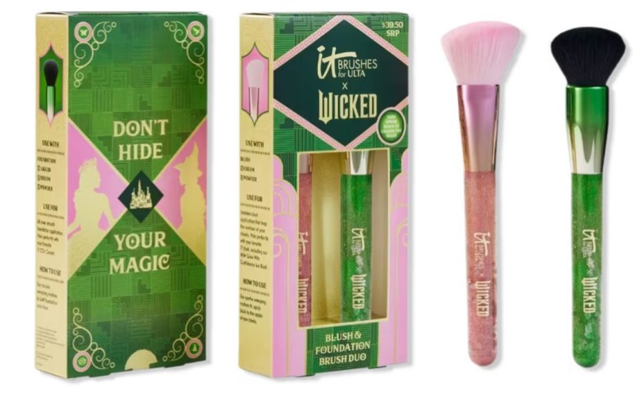 IT Brushes for ULTA x Wicked Limited-Edition Blush & Foundation Makeup Brush Set stock image