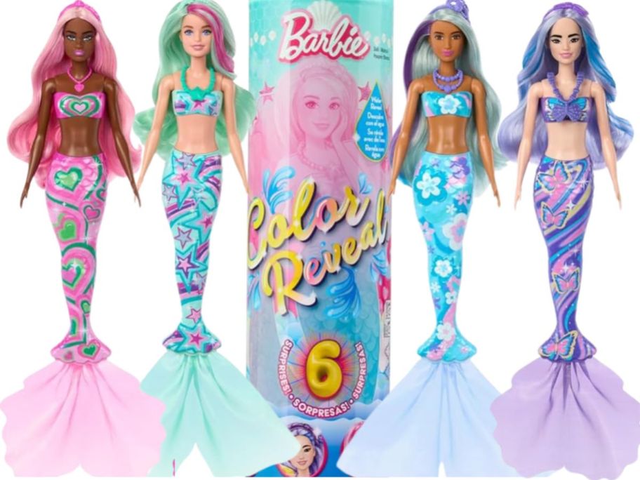 4 barbie Doll Mermaids 