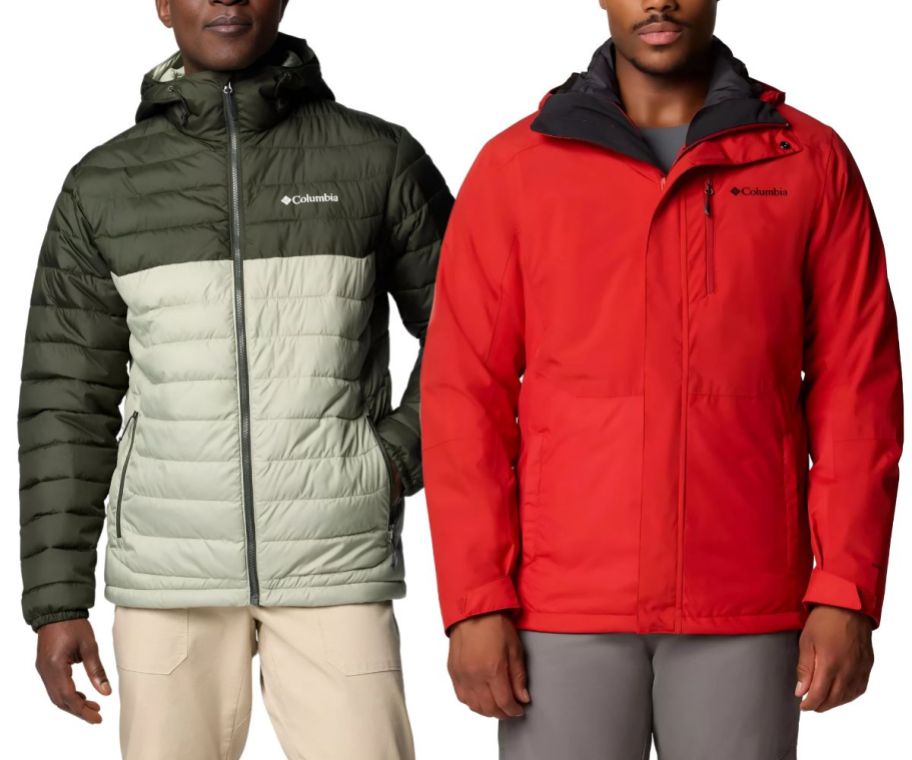 2 men wearing Columbia Men's Jackets