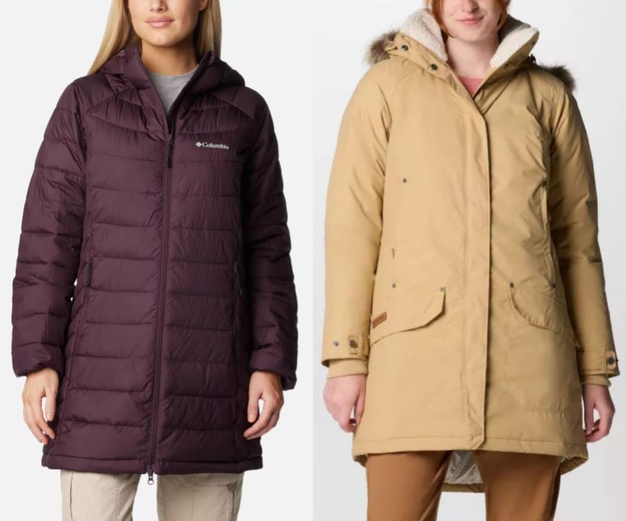 2 women wearing Columbia Coats