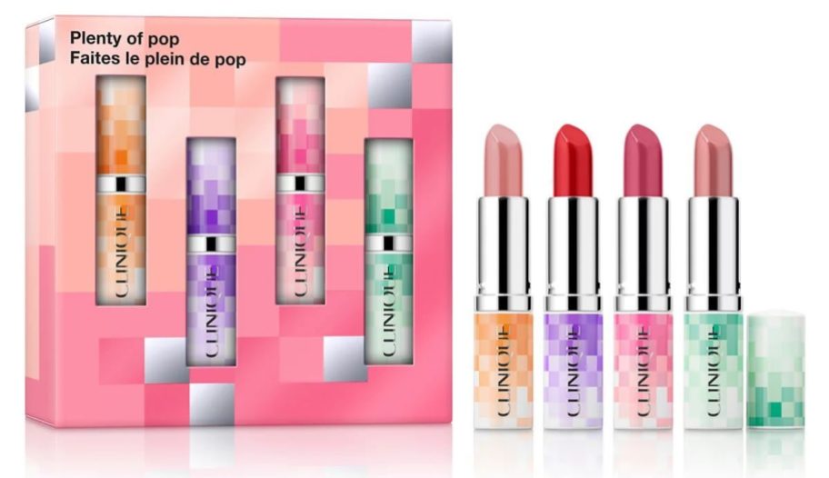 Clinique 4-Piece Plenty of Pop Lipstick Holiday Gift Set stock image