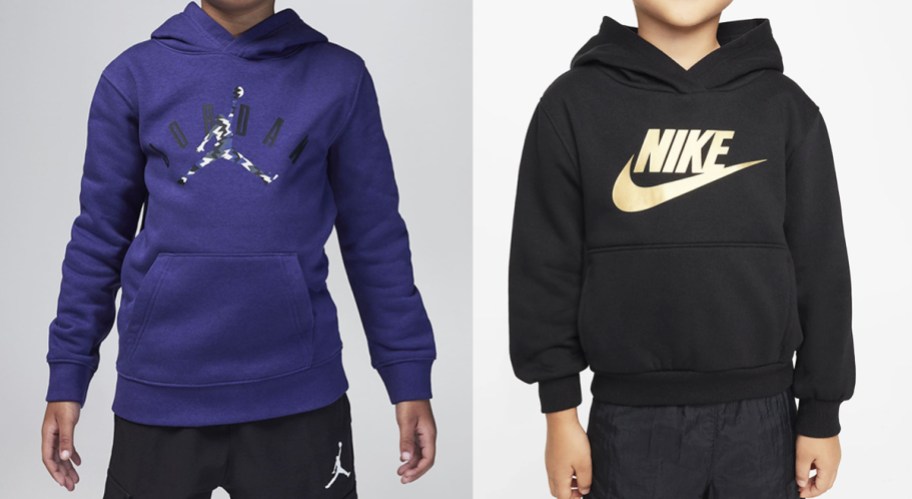 boys in blue jordan and black nike hoodies