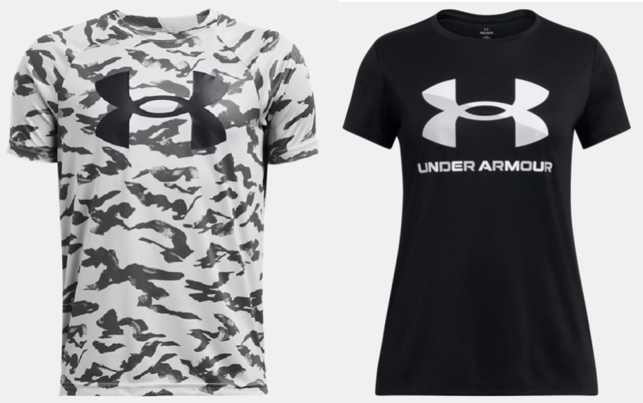 Under armour tshirts in grey and black