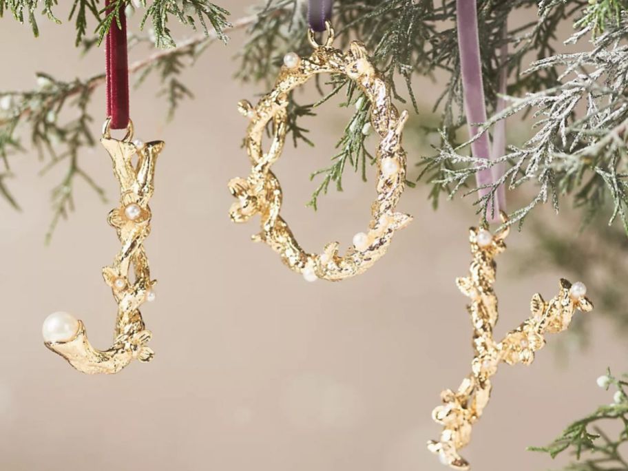 Anthropologie Aurelia Gold Monogram Ornament 