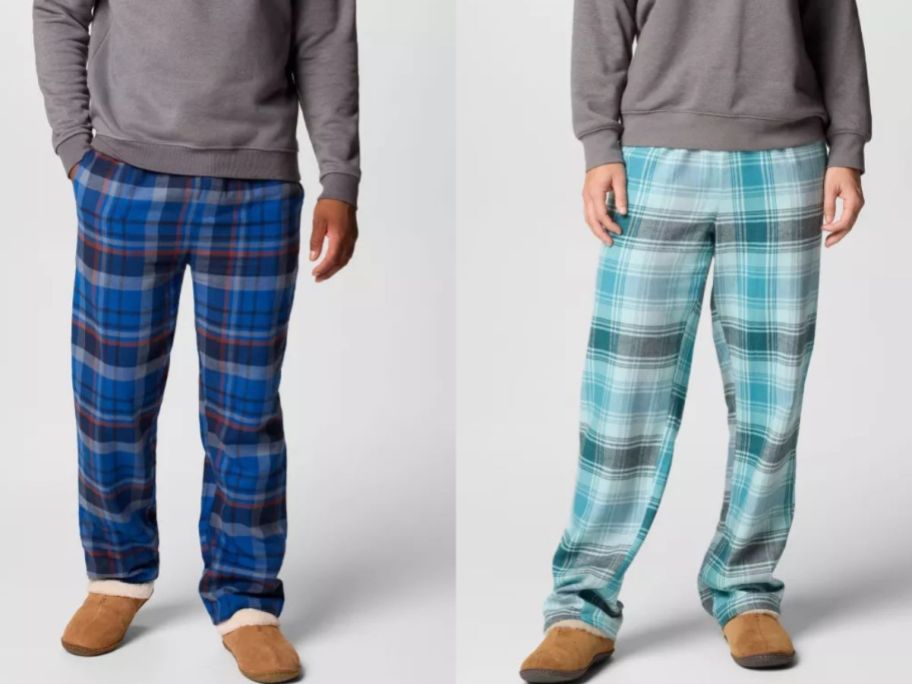 Stock images of Columbia men's & women's flannel pajama pants