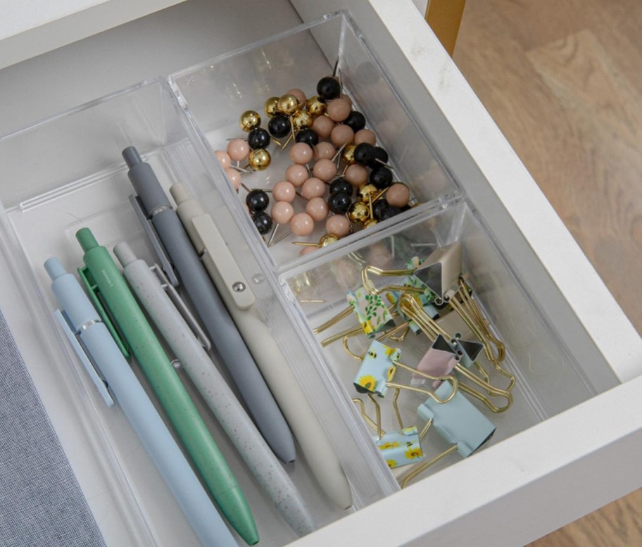 organizers in a drawer