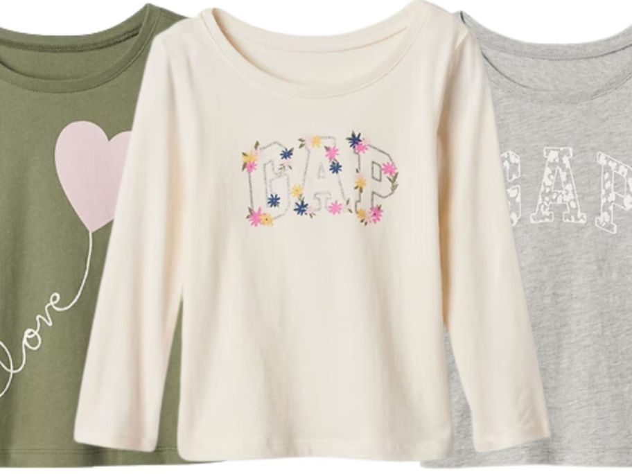 3 babygap girl's t-shirts