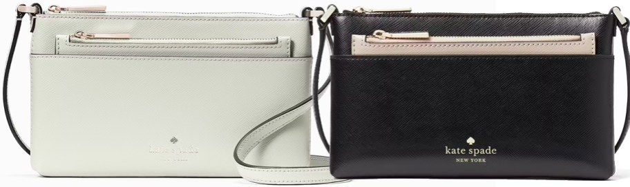 mint green and black crossbody bags