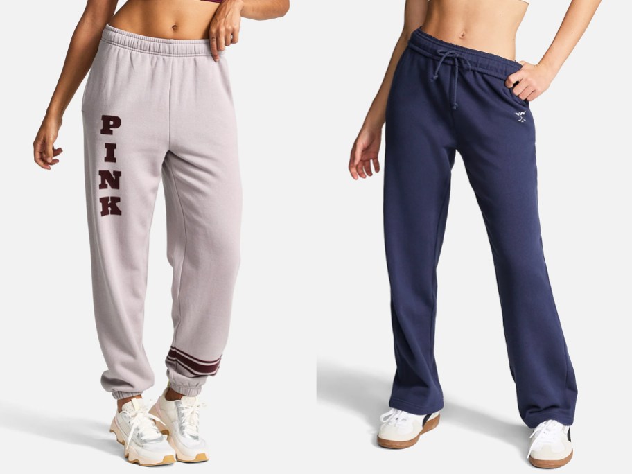 women in grey and blue sweatpants