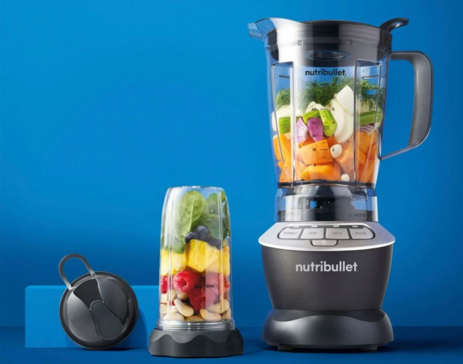 nutribullet combo blender shown with accessories