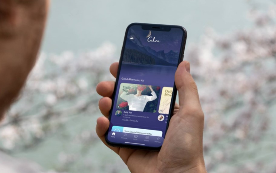 calm app on the phone
