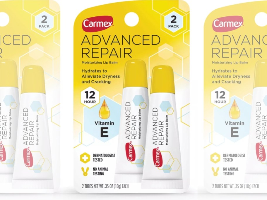 stock image of Carmex Advanced Repair Moisturizing Lip Balm 2-Packs