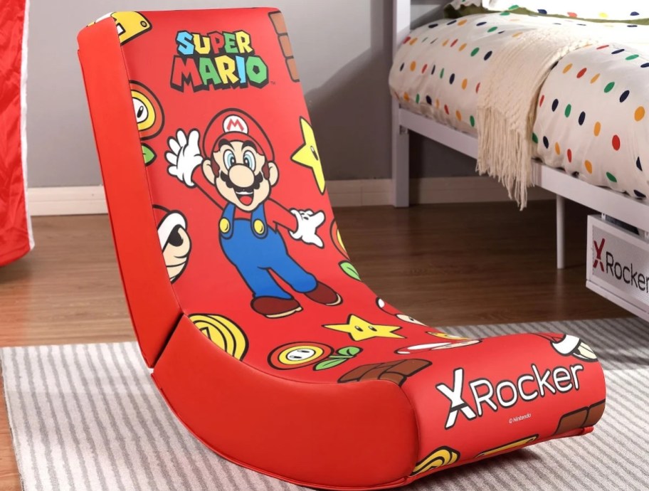 super mario gaming chair on floor in room