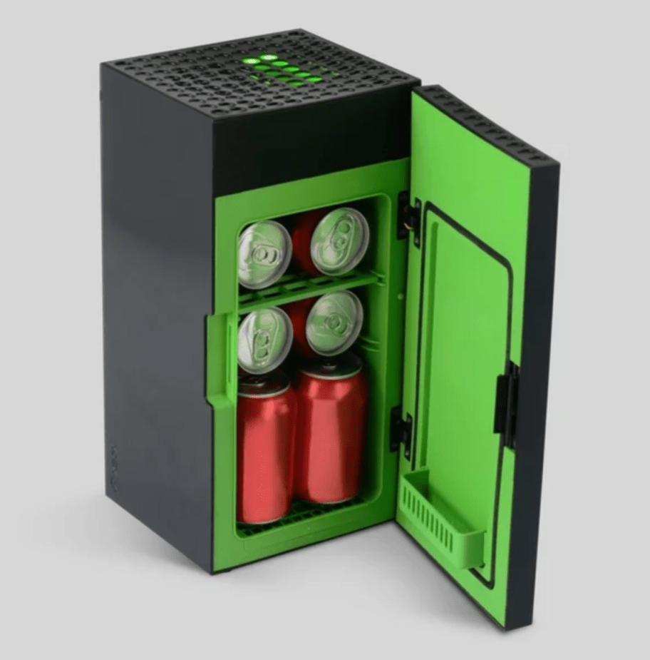 xbox <a href='https://hometechexplorer.com/haier-mini-fridge-the-ultimate-space/' target='_blank' rel='follow'>mini fridge</a> with door open displaying cans inside” width=”912″ height=”925″></p>
<p>For a limited time, head over to <a href=