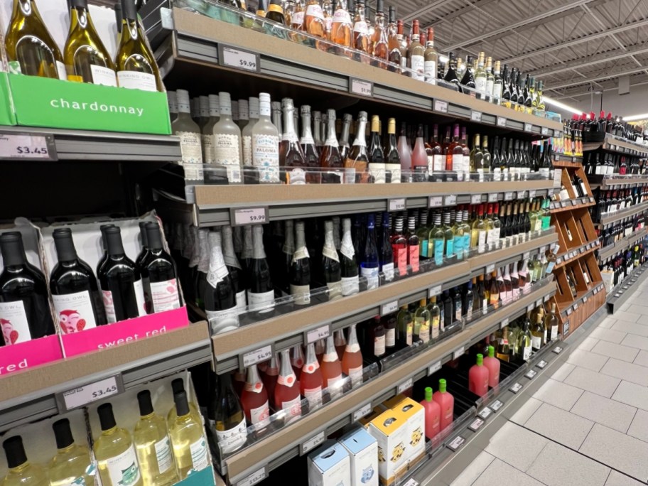 wine section of ALDI