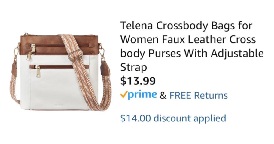 white bag next to Amazon pricing information