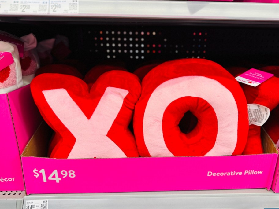 Way To Celebrate Valentine's Day 12 in XO Red and Pink Pillow