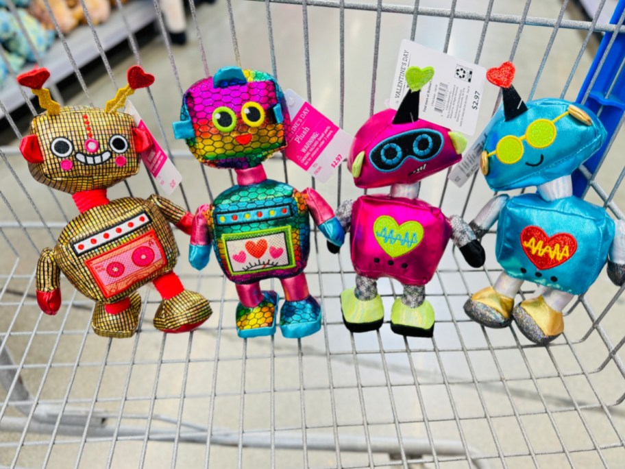 valentines day robots in shopping cart