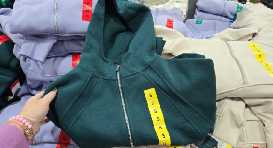 Costco sweaters in green colors