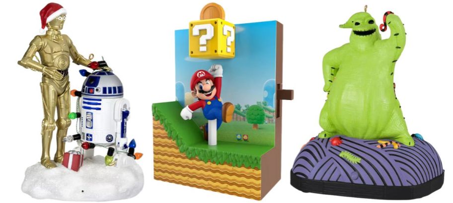 Hallmark Ornaments C3PO, Mario, & Oogie Boogie