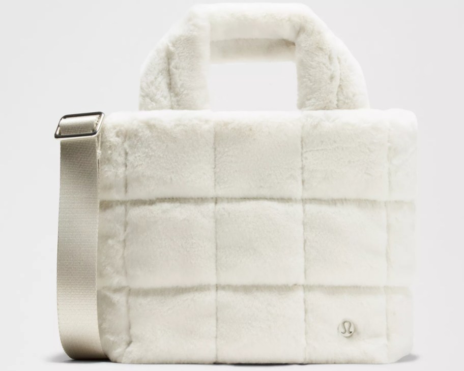 lululemon white fleece tote