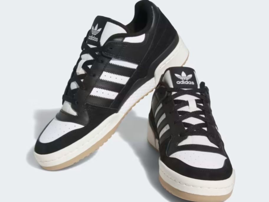 Stock mages of adidas Men's Forum Low Classic Shoes in Black & White