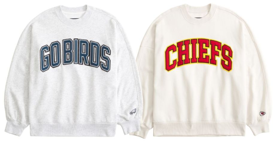 NFL by Abercrombie Graphic Oversized Sunday Crew stock images