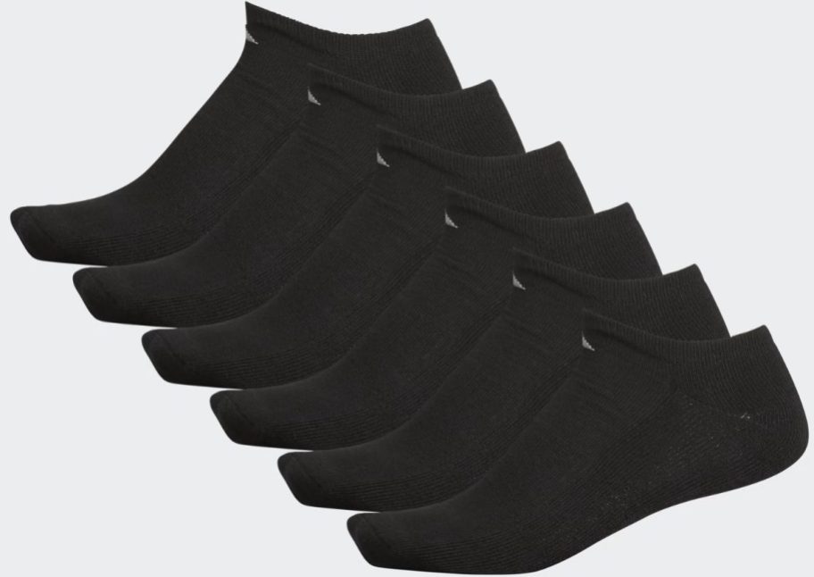 6 pair of black no show socks