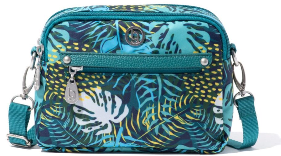 leaf print baggallini oakland crossbody