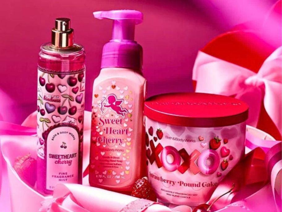 Bath & Body Works Valentine's Body Care, hand Soap and Candle