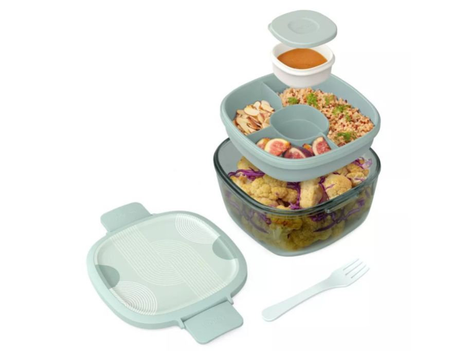 Bentgo 7.6-Cup Glass All-In-One Salad Container stock image