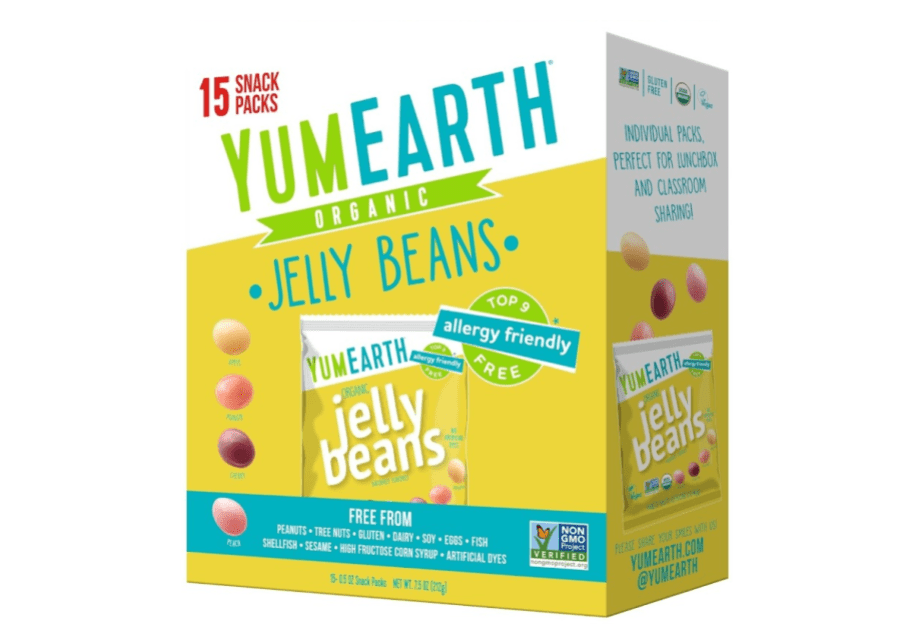 YumEarth Organic Jelly Beans which contain no dyes or artificial color