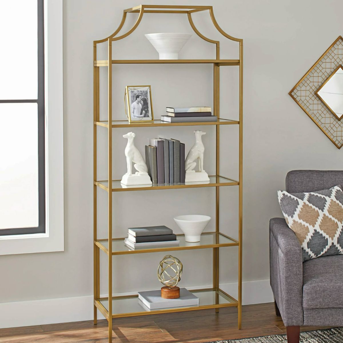 Better Homes & Gardens 71 inch Nola 5 Shelf Etagere Bookcase