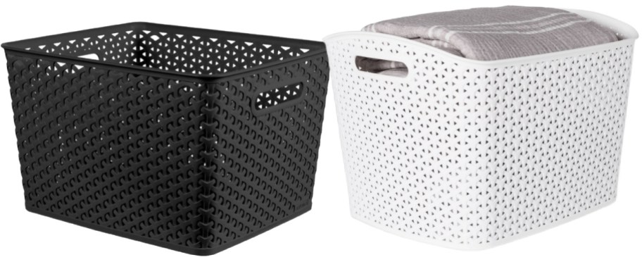 large Storage Basket in white and black